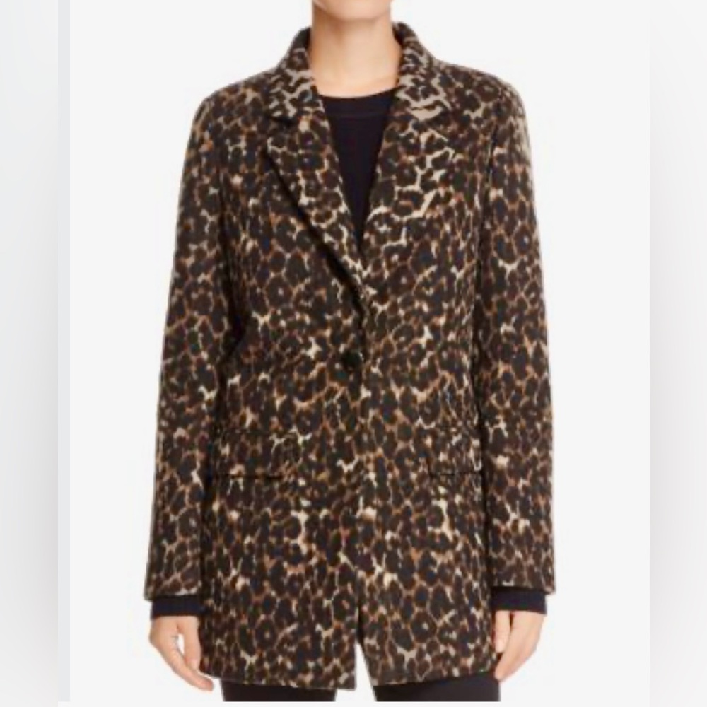 T Tahari Kendall Leopard Print Coat - Picture 1 of 11
